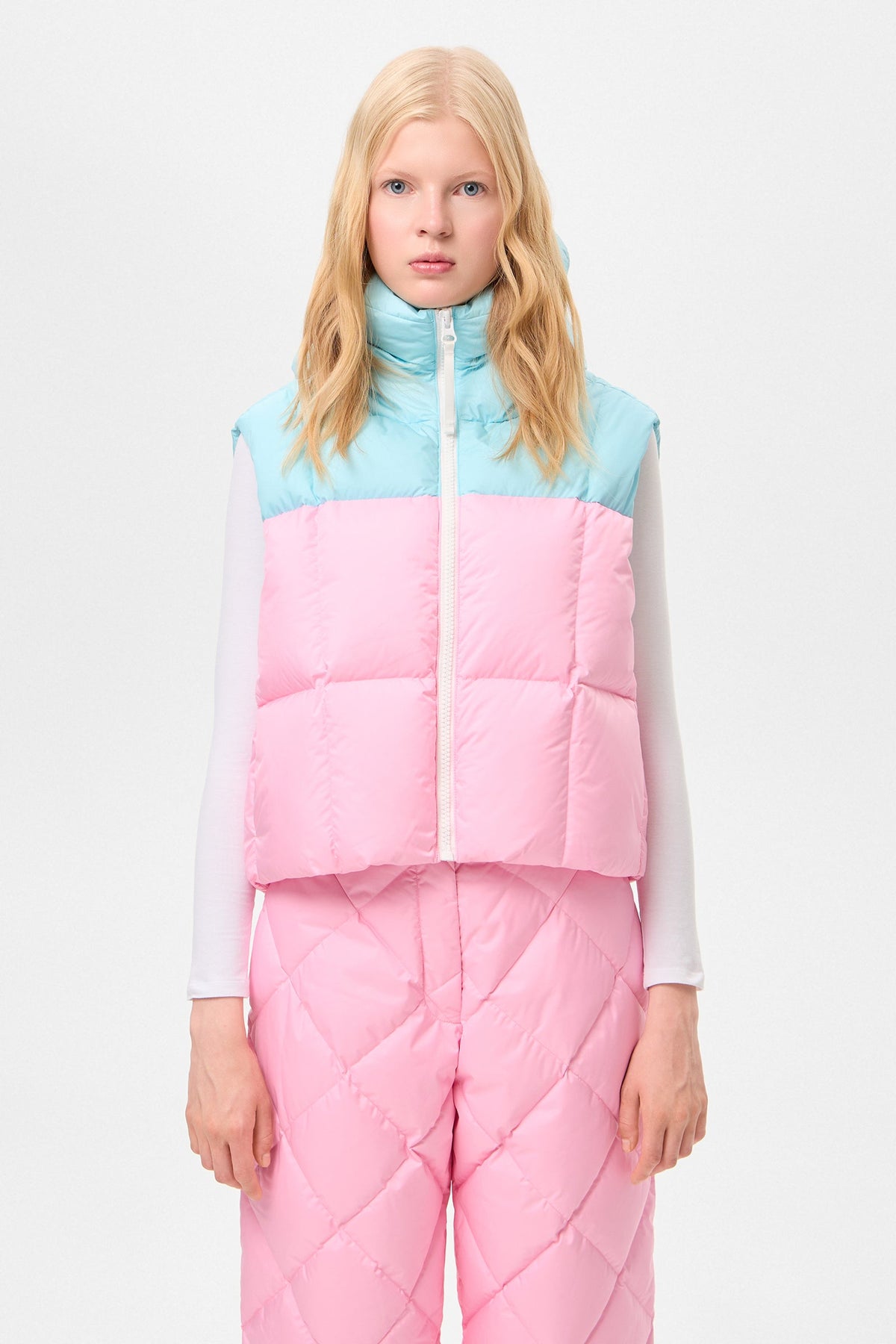 DOUBLE APRES SKI WENDY VEST TEC AQUA + PINK - IENKI IENKI