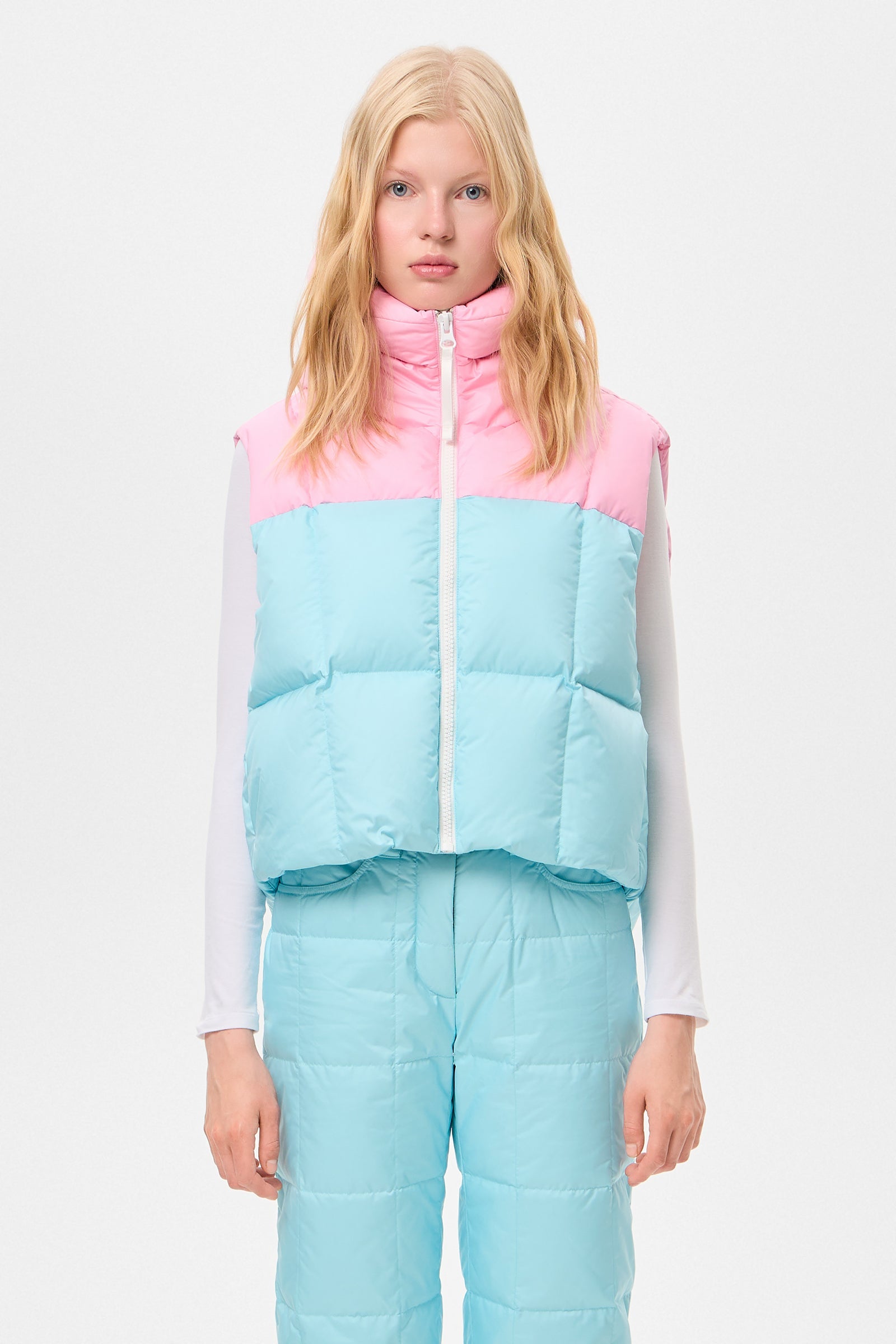 DOUBLE APRES SKI WENDY VEST TEC PINK + AQUA - IENKI IENKI