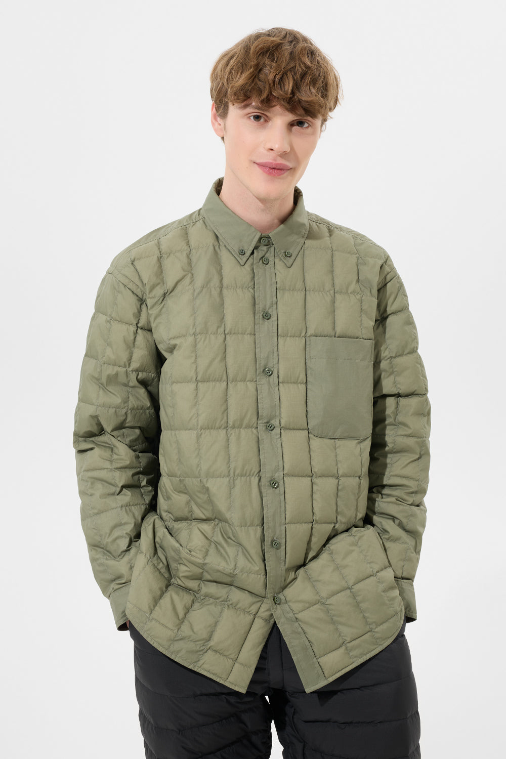 Kalik Shirt Man Micro Olive Green