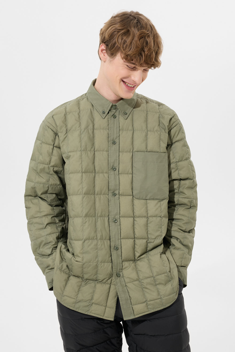Kalik Shirt Man Micro Olive Green