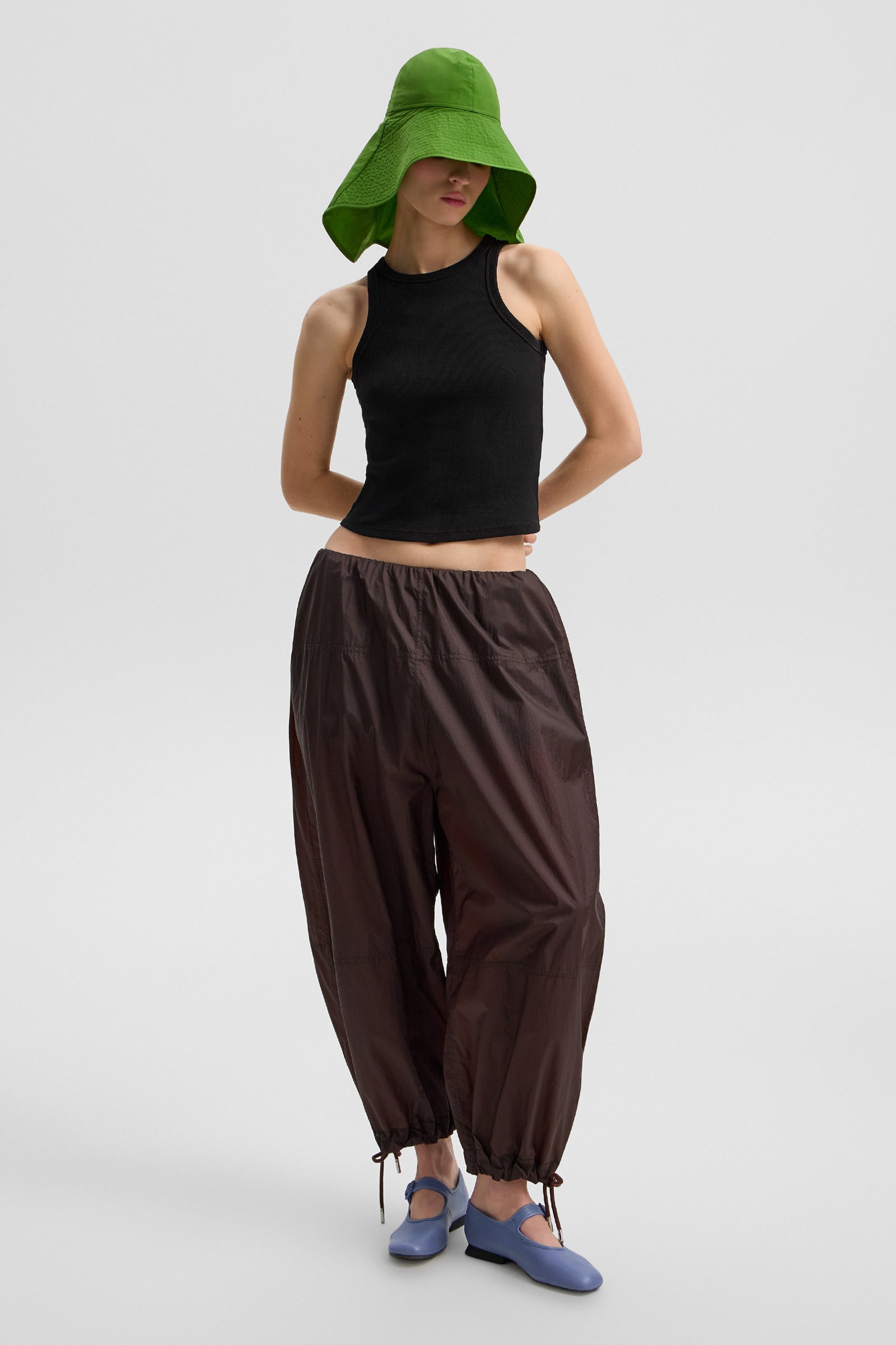 LIGHT BALLON PANTS MICRO BROWN - IENKI IENKI