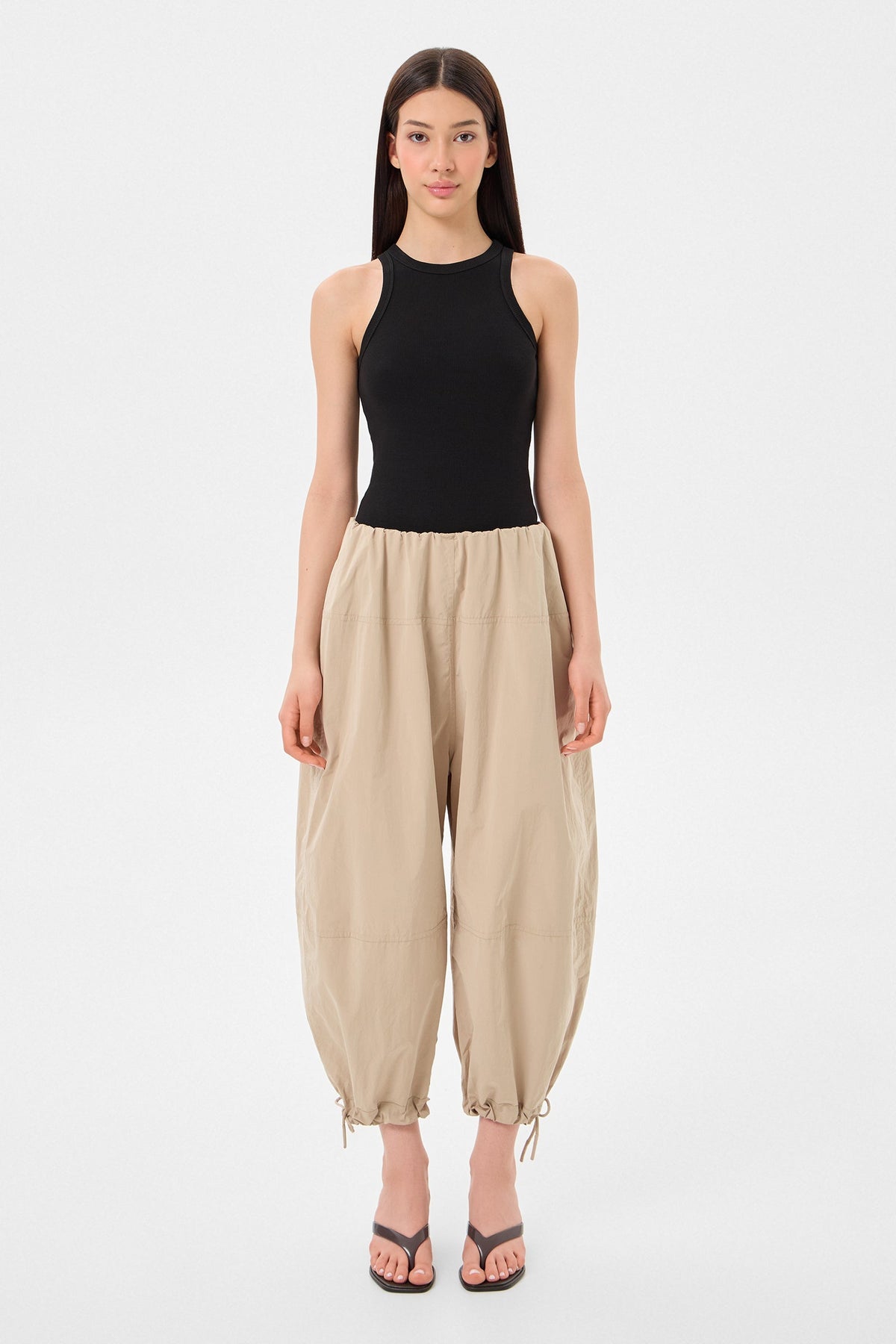LIGHT BALLON PANTS SCOOTER BEIGE - IENKI IENKI