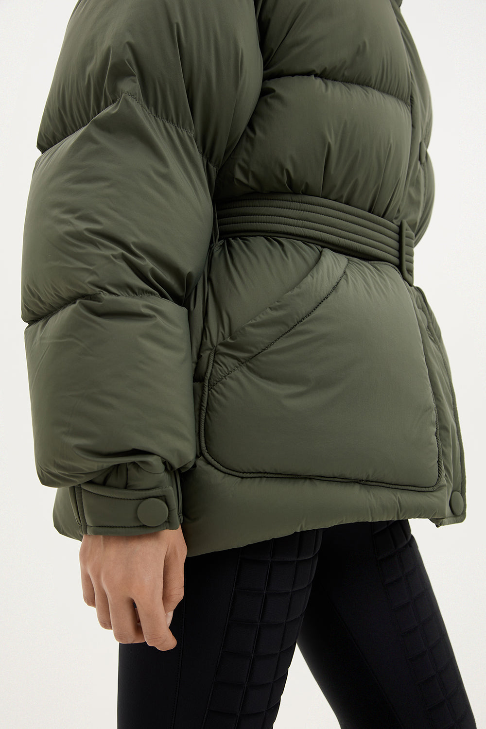 Waterprood and windresistant ienki ienki khaki puffer coat