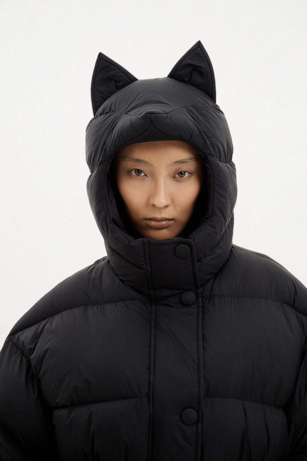 Waterprood and windresistant ienki ienki black cat puffer coat