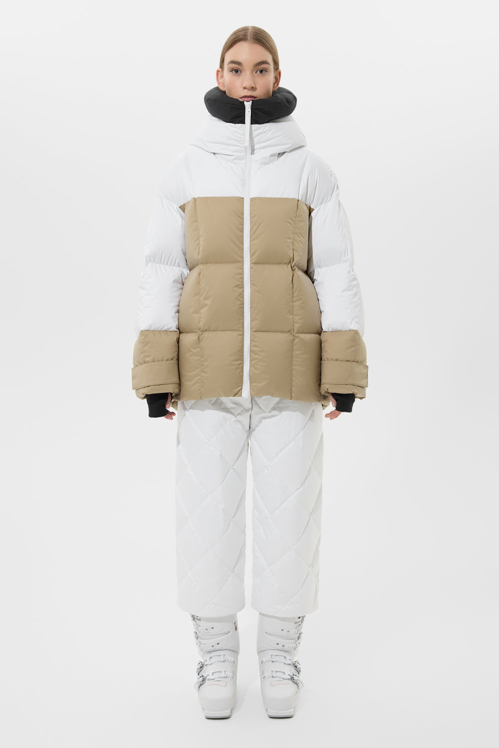 Multi Apres Ski Long Wendy Jacket Tec White + Tec Beige