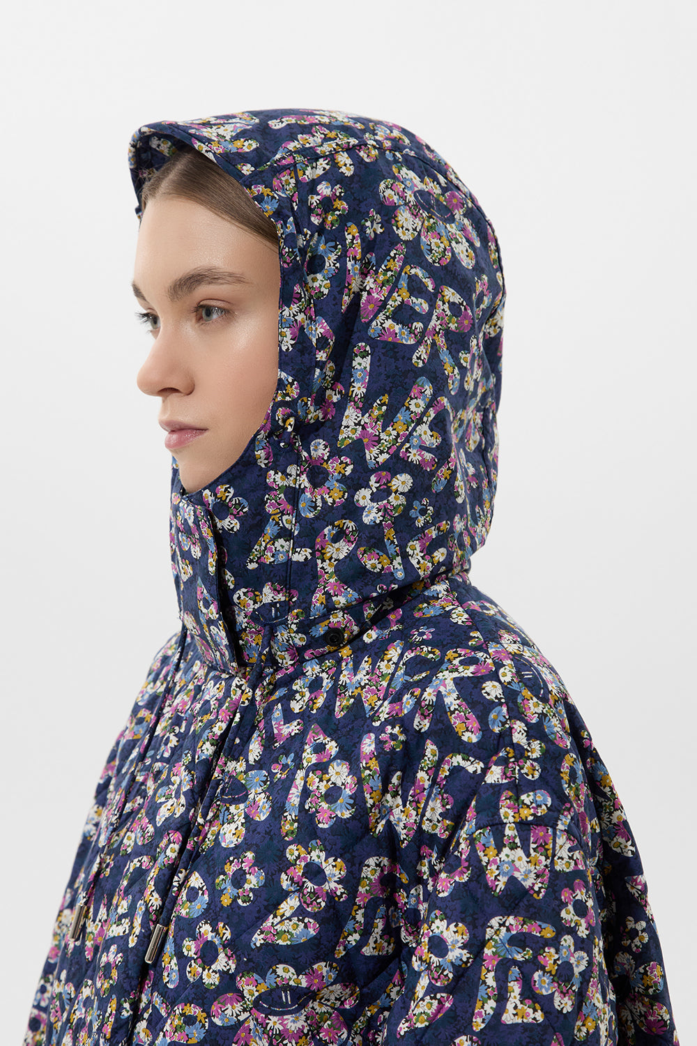 Light Parka Flower Navy