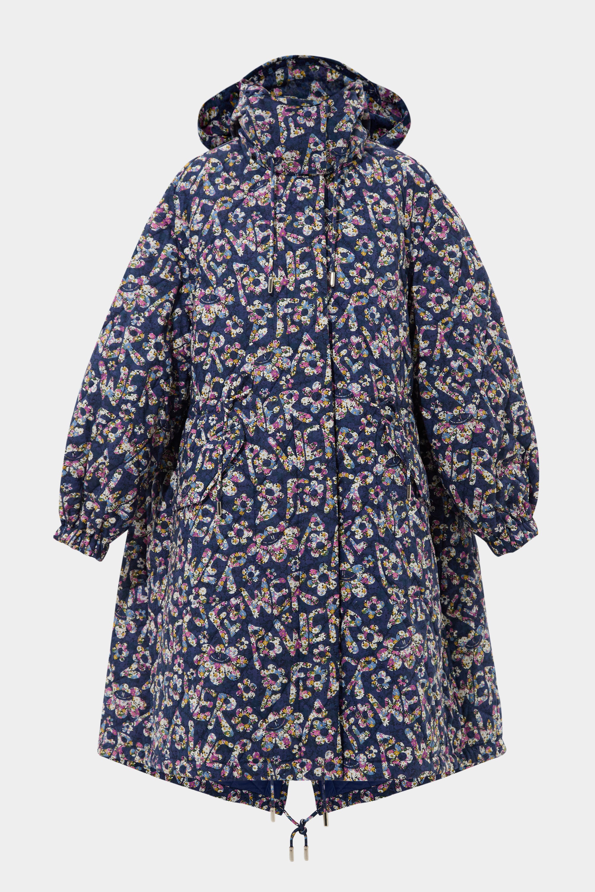 Light Parka Flower Navy