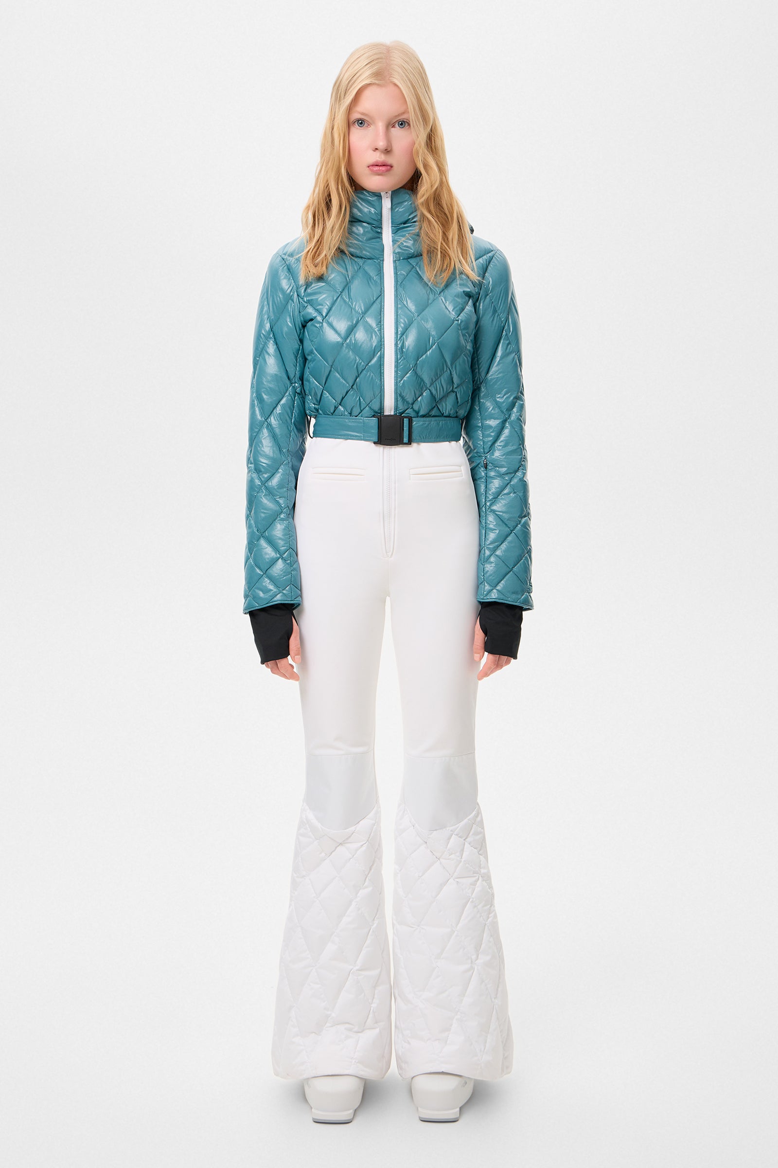 Apres Ski Stardust Overall Glitter Green + Shell White