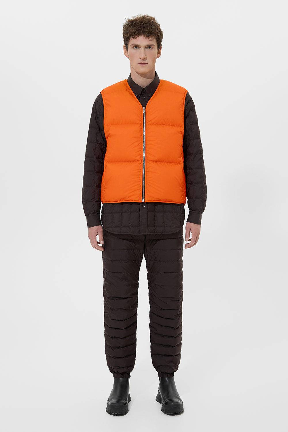 Zip Vest Man Micro Orange