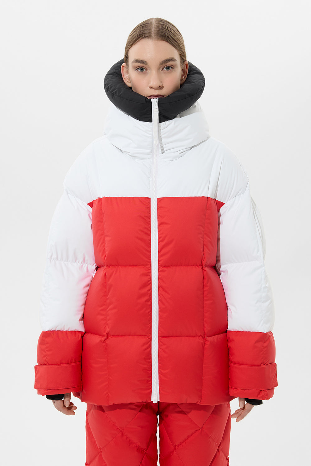 Multi Apres Ski Long Wendy Jacket Tec White + Tec Red