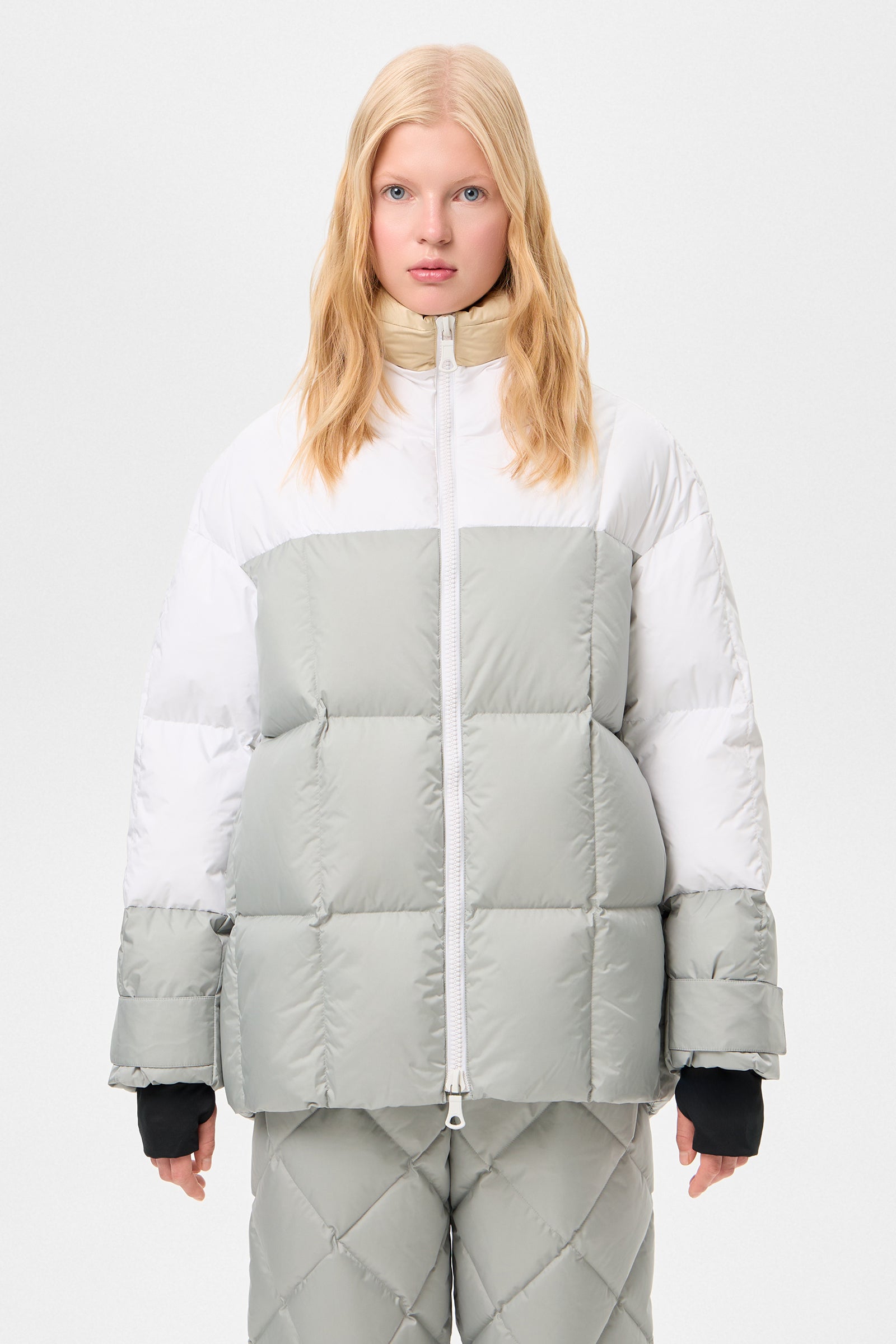 Multi Apres Ski Long Wendy Jacket Tec Beige + White+ Grey