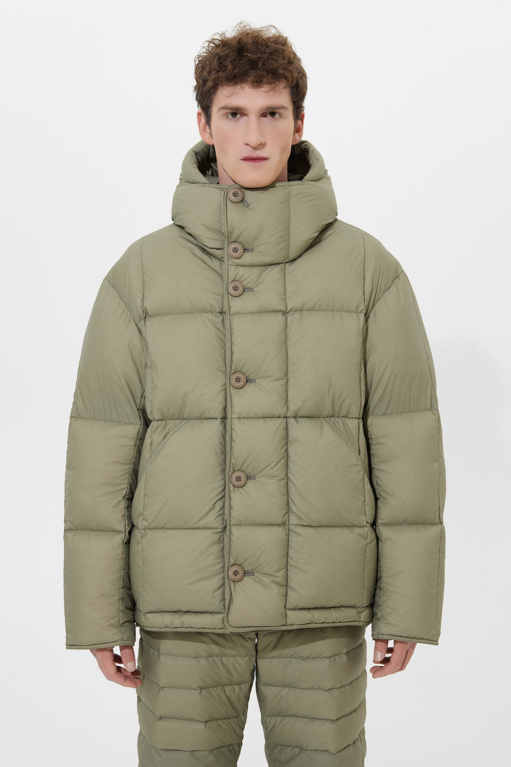 Carter Jacket Man Micro Olive Green