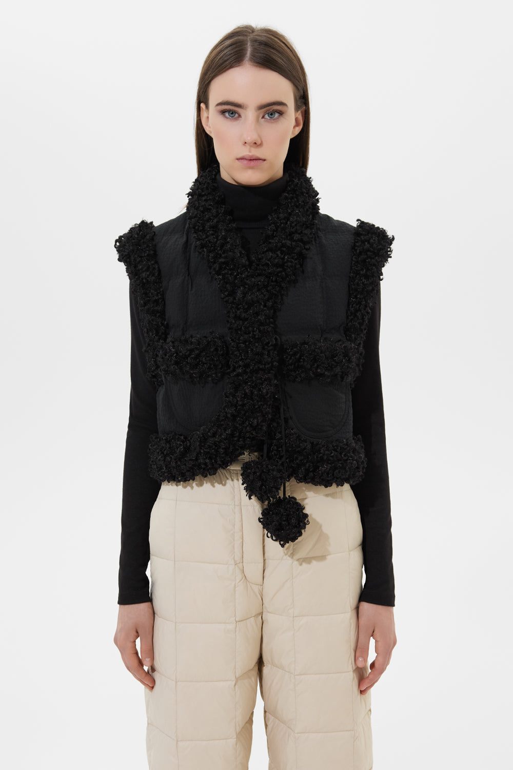 Cropped Keptar Vest Stefania Black