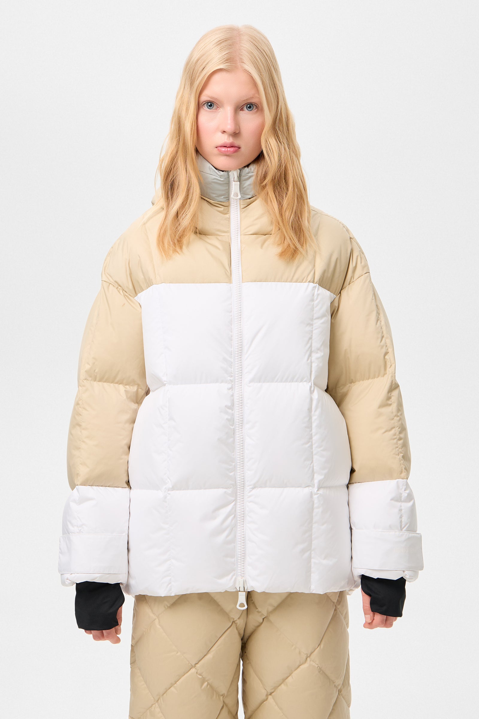 Multi Apres Ski Long Wendy Jacket Tec Grey + Beige + White