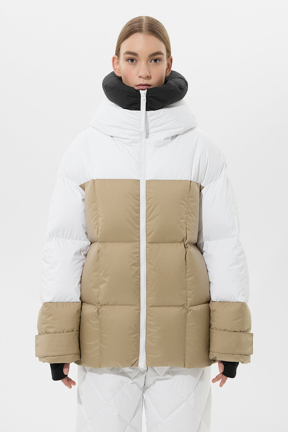 Multi Apres Ski Long Wendy Jacket Tec White + Tec Beige