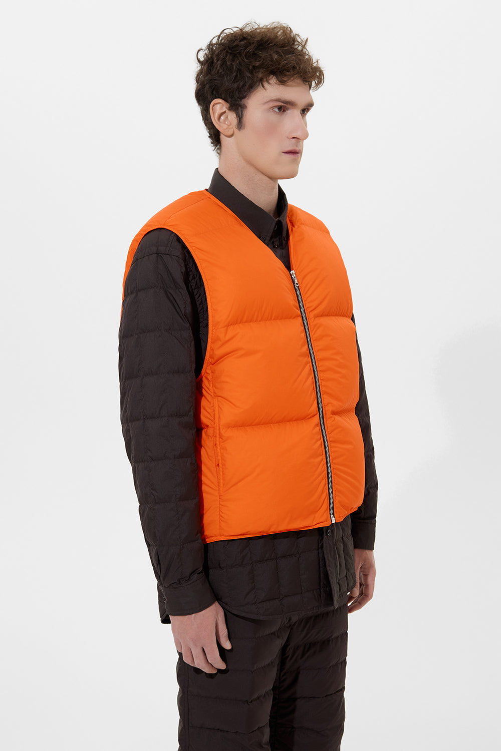 Zip Vest Man Micro Orange