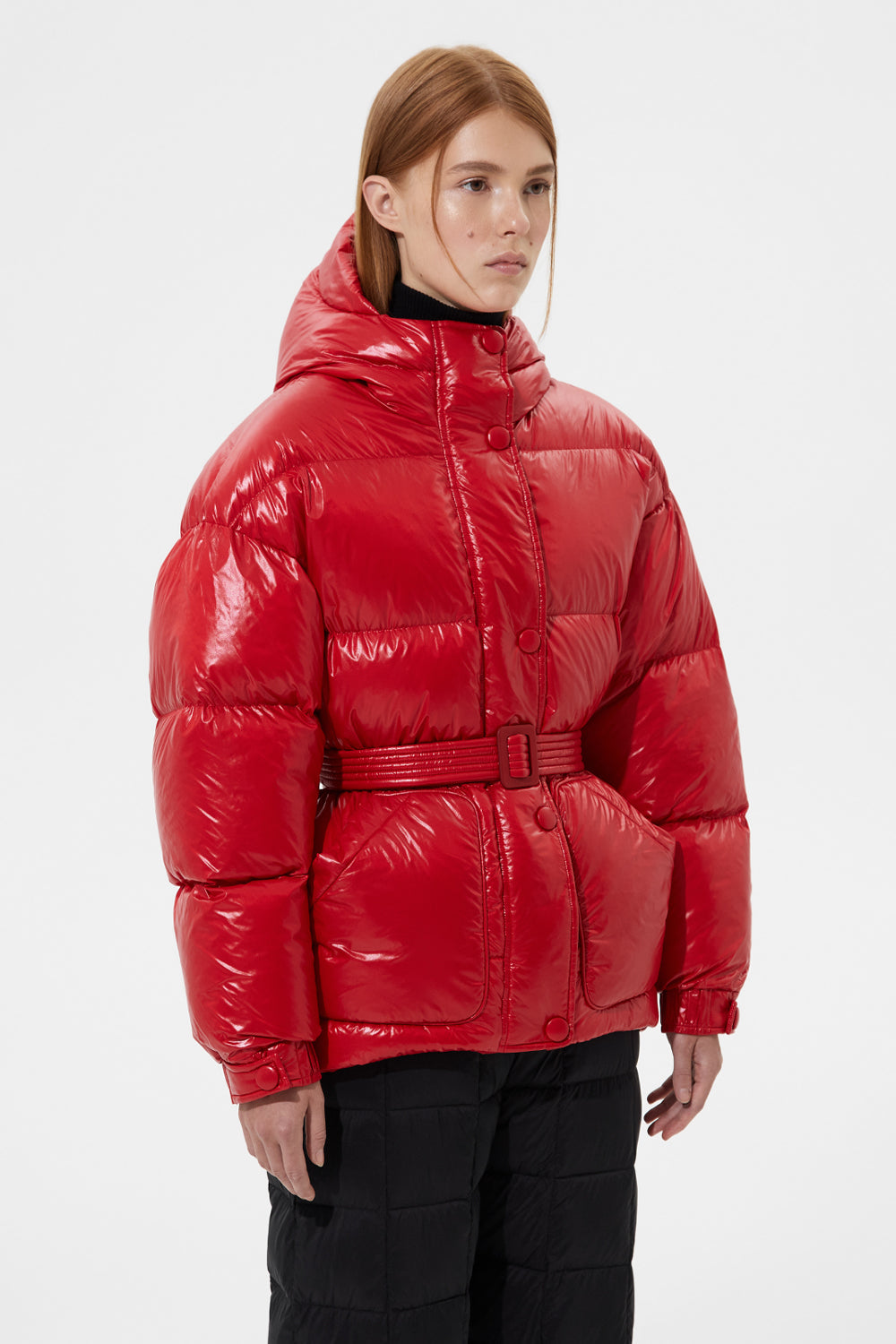 Zara red shop puffer jacket