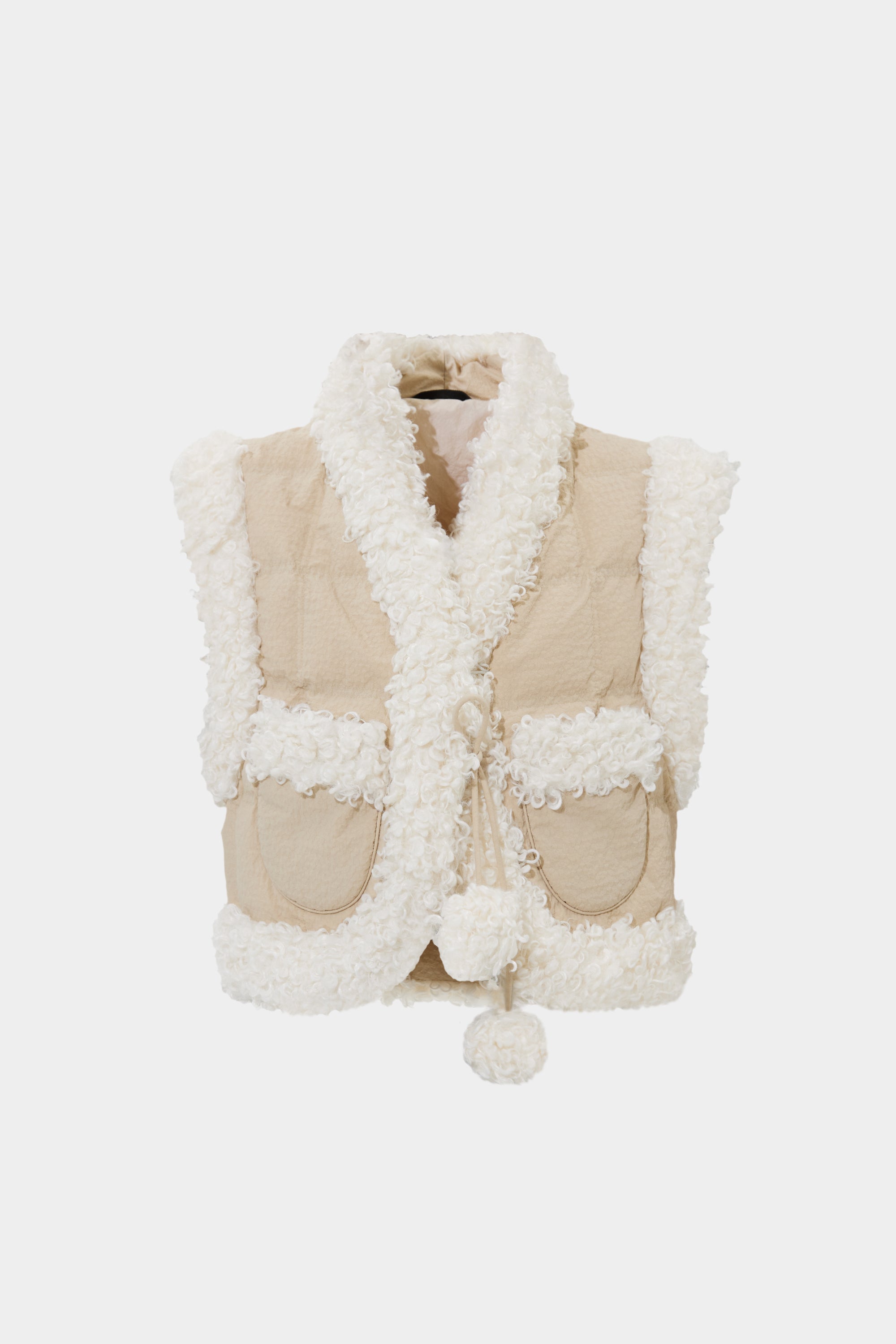 Cropped Keptar Vest Stefania Cream