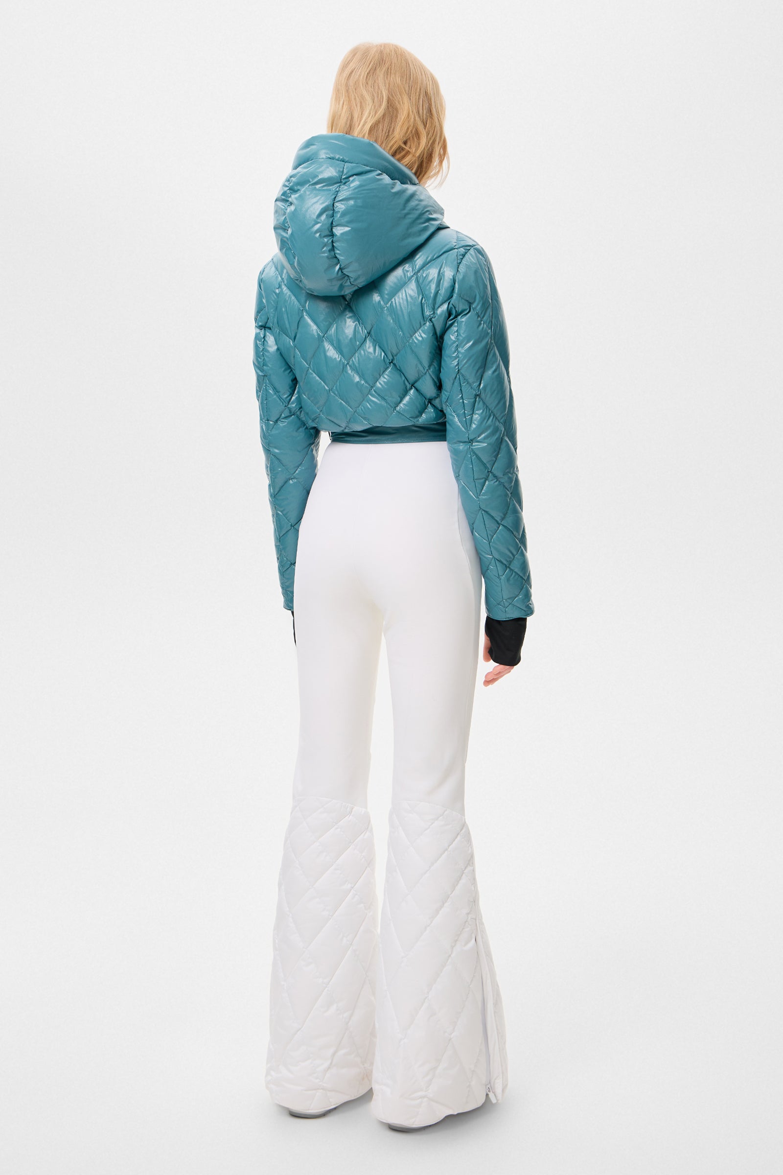 Apres Ski Stardust Overall Glitter Green + Shell White