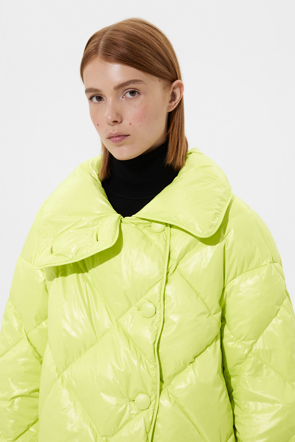 Lime puffer clearance jacket