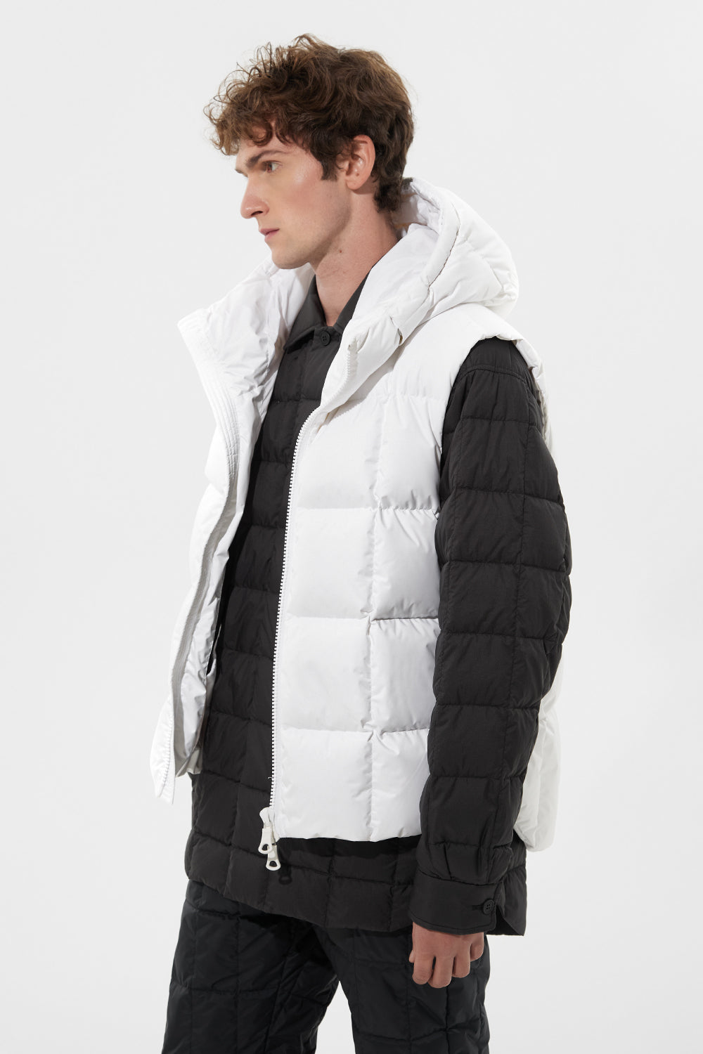 Mens white deals puffer vest