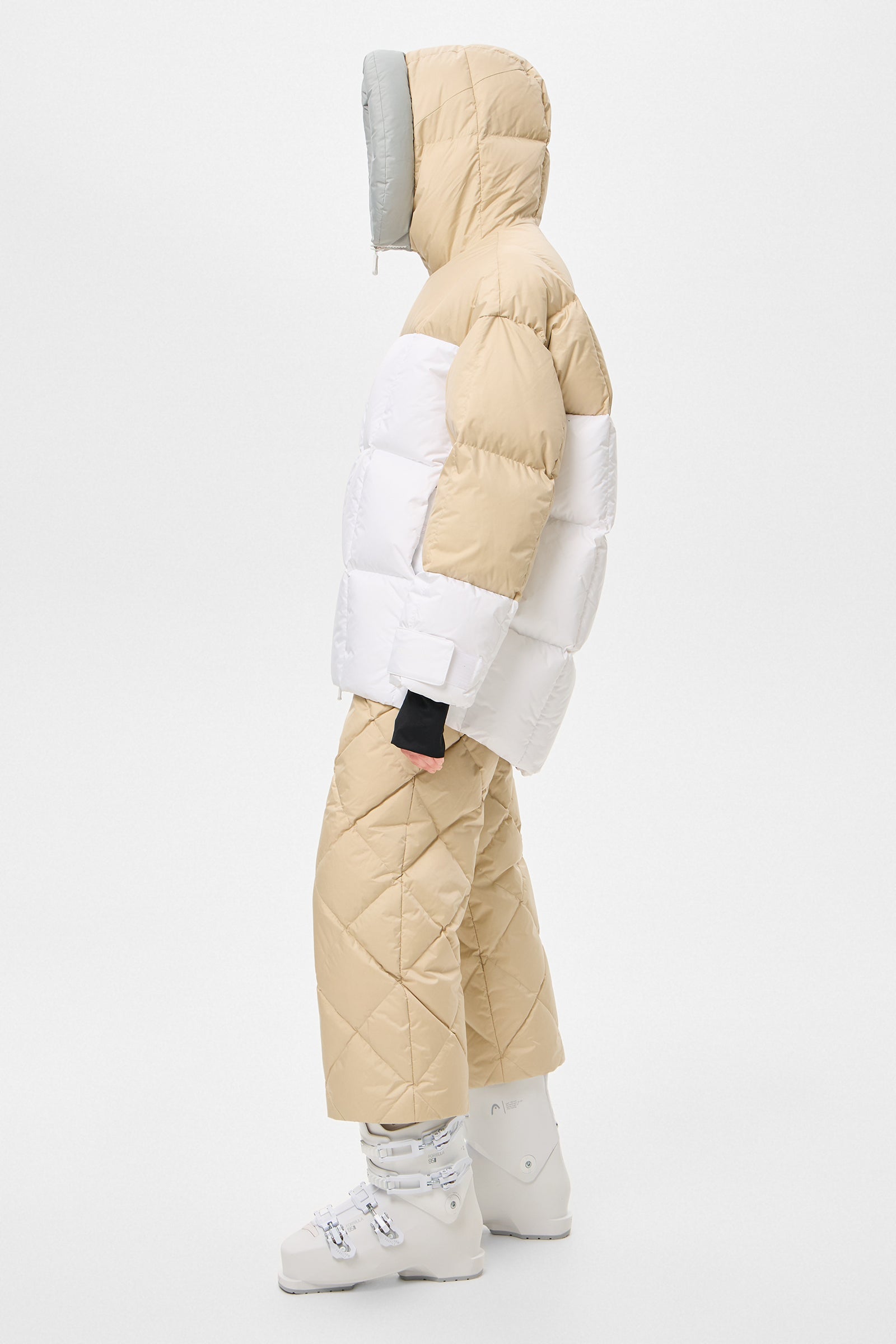 Multi Apres Ski Long Wendy Jacket Tec Grey + Beige + White
