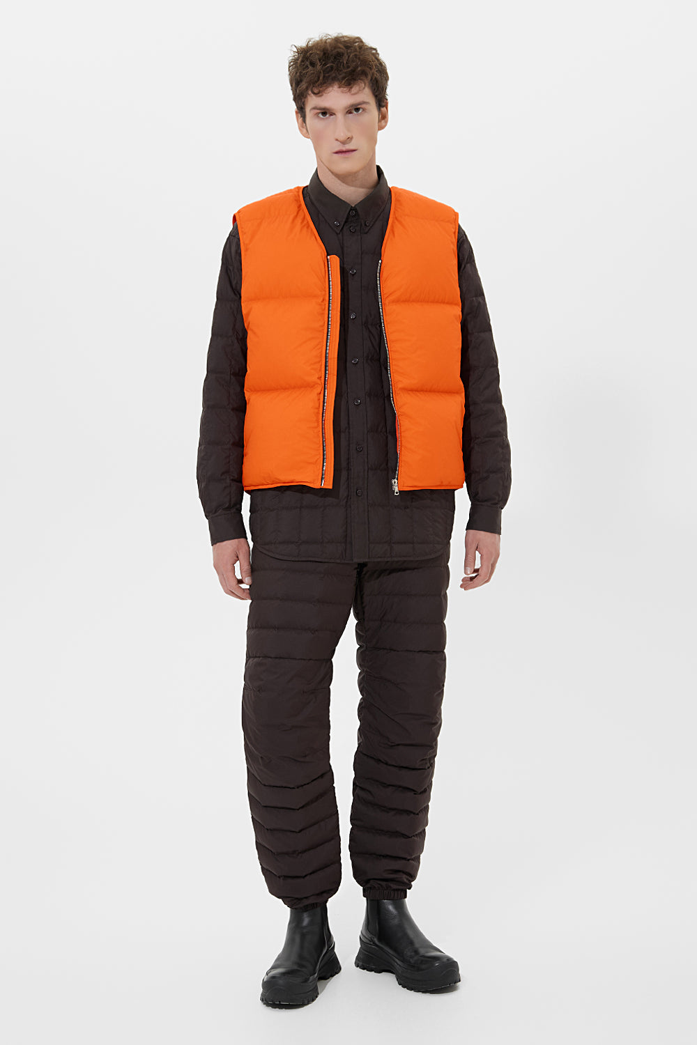 Zip Vest Man Micro Orange