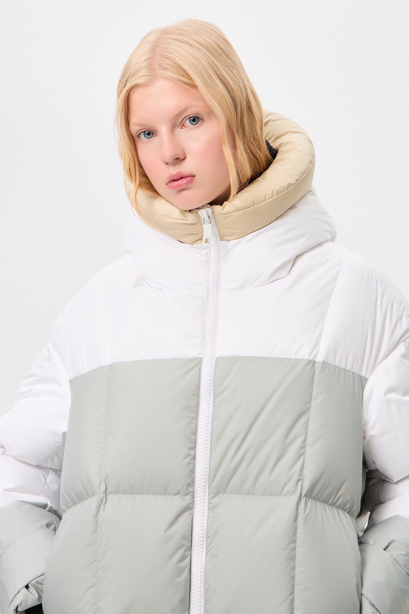 Multi Apres Ski Long Wendy Jacket Tec Beige + White+ Grey