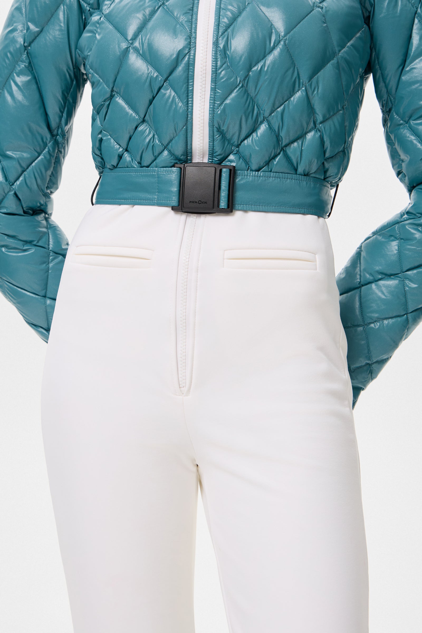 Apres Ski Stardust Overall Glitter Green + Shell White