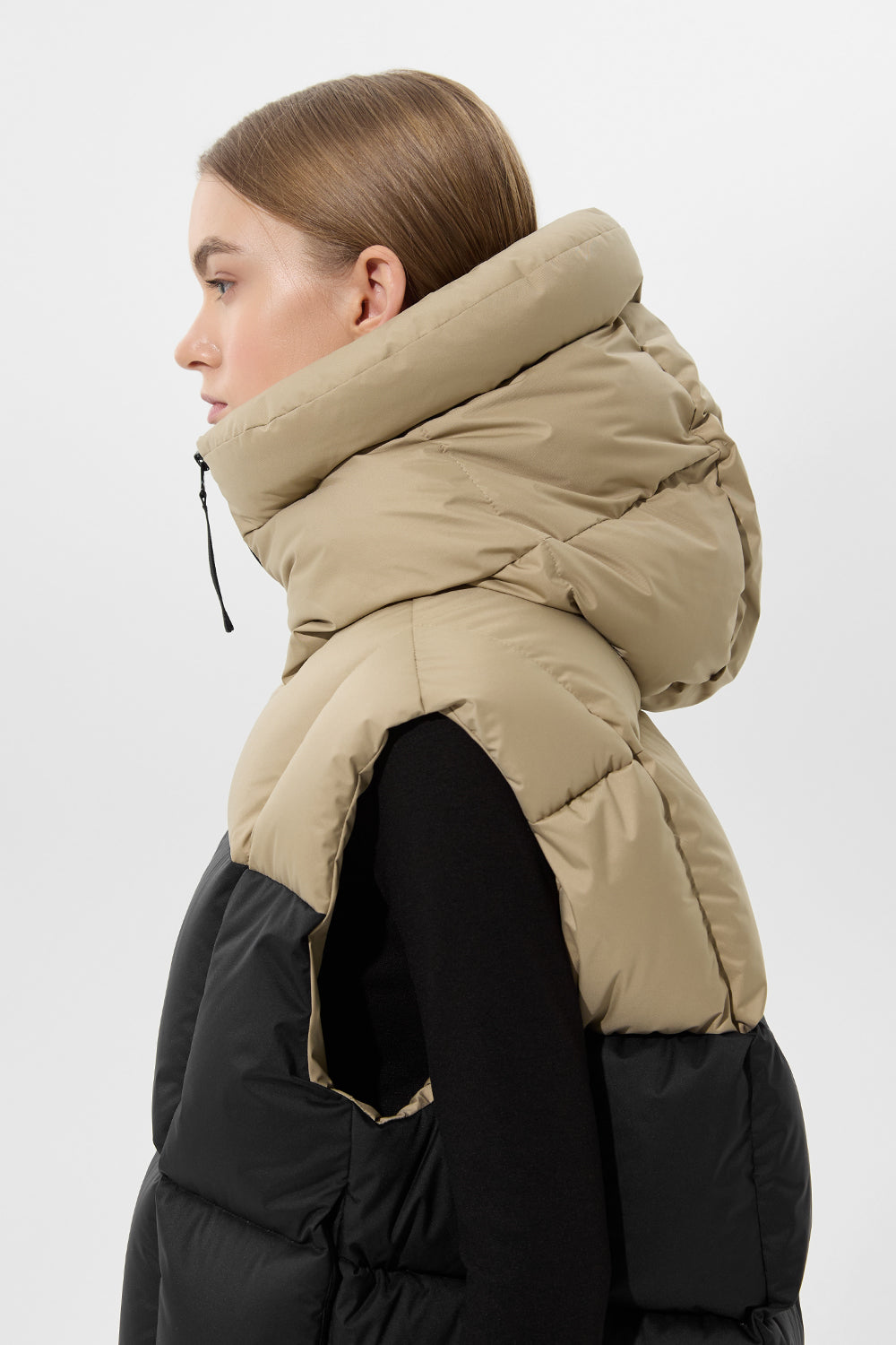 Double Apres Ski Wendy Vest Tec Beige + Tec Black