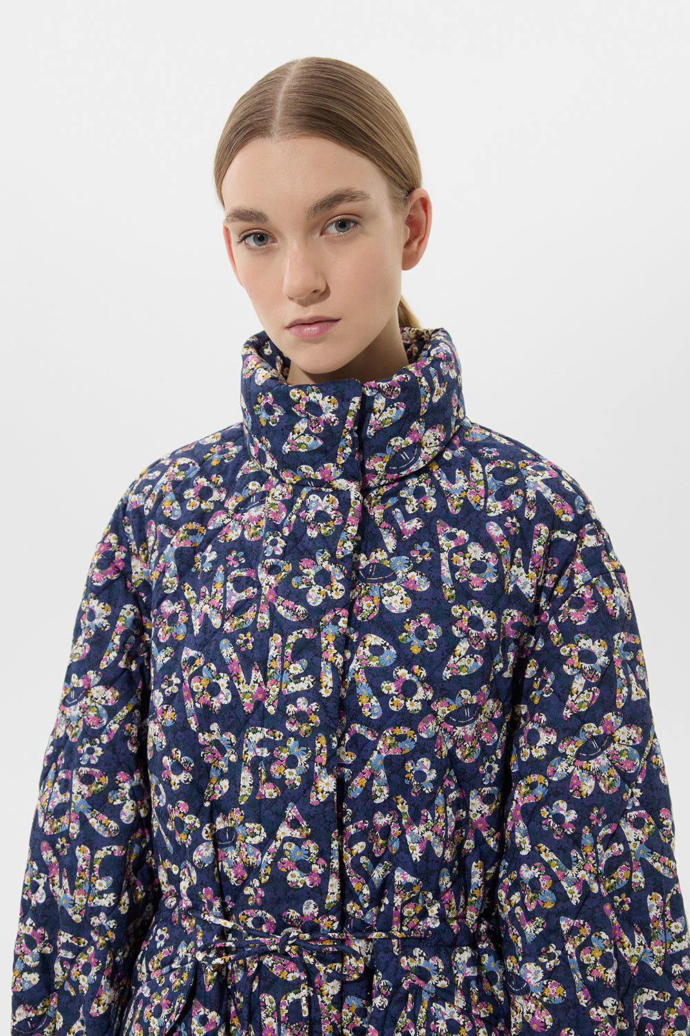 Light Parka Flower Navy