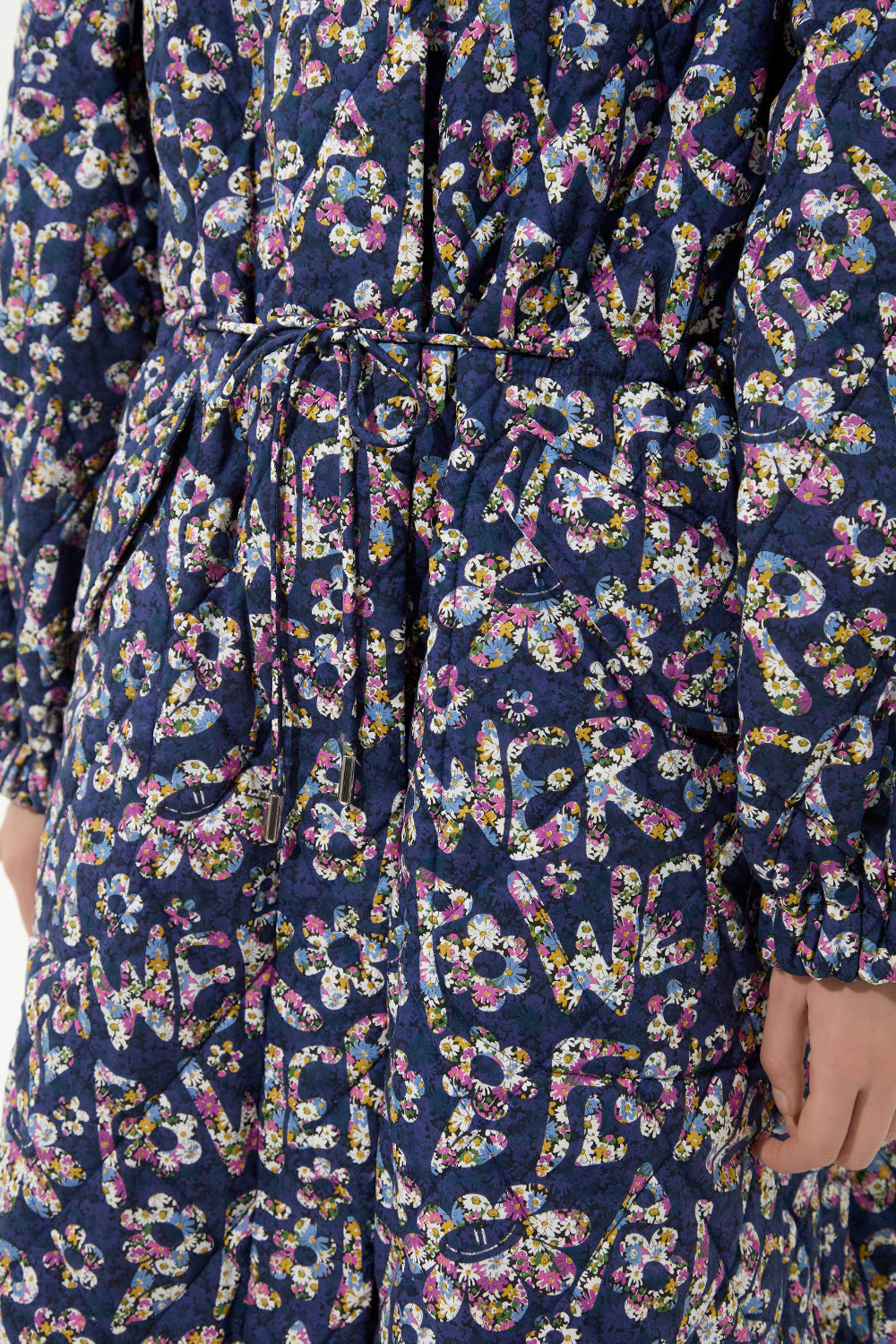 Light Parka Flower Navy