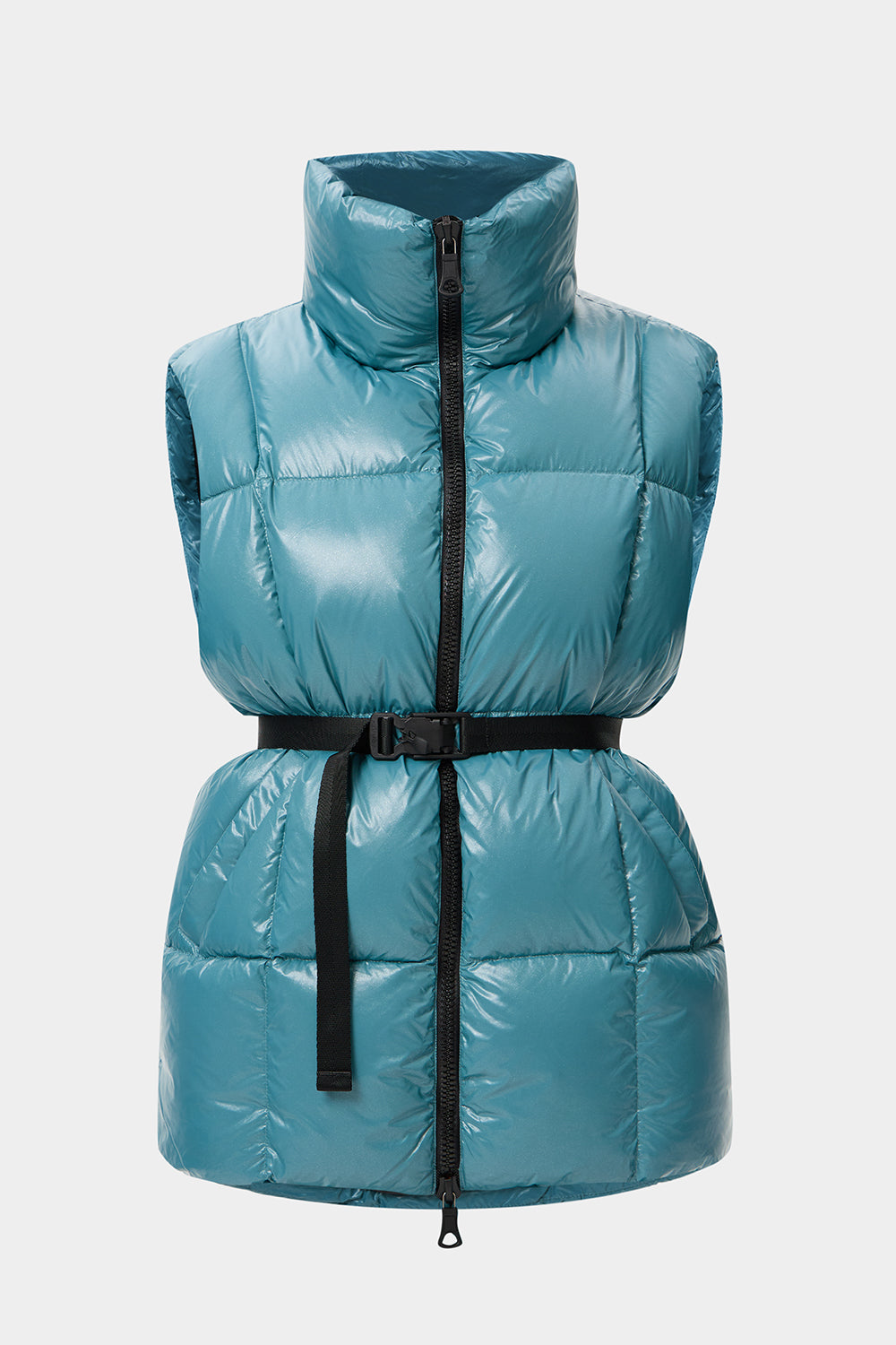 Apres Ski Belted Vest Glitter Green