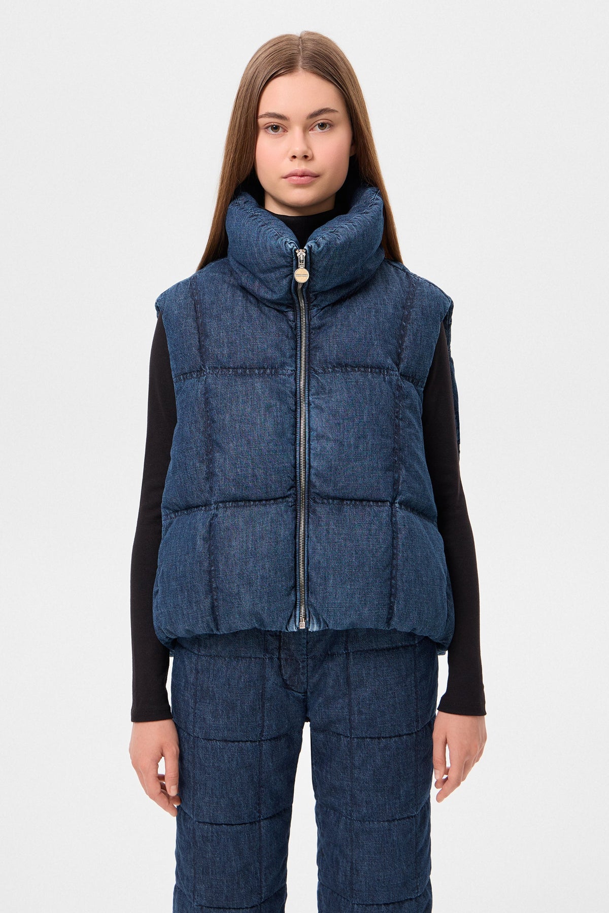 DENIM ZIP VEST BLUE - IENKI IENKI