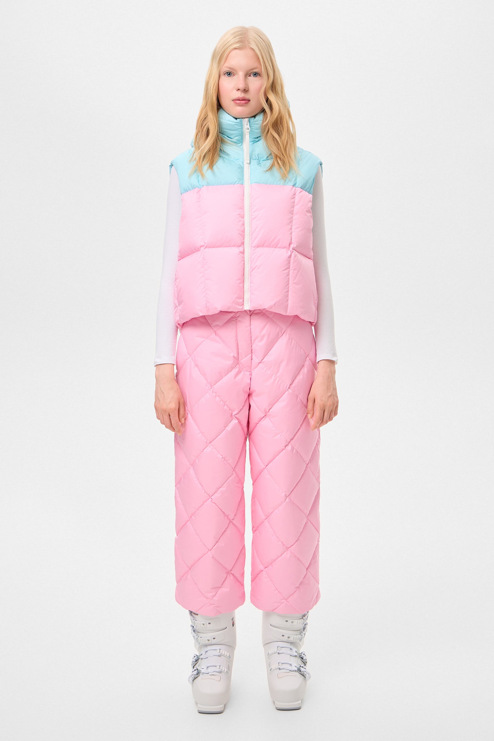 DOUBLE APRES SKI WENDY VEST TEC AQUA + PINK - IENKI IENKI