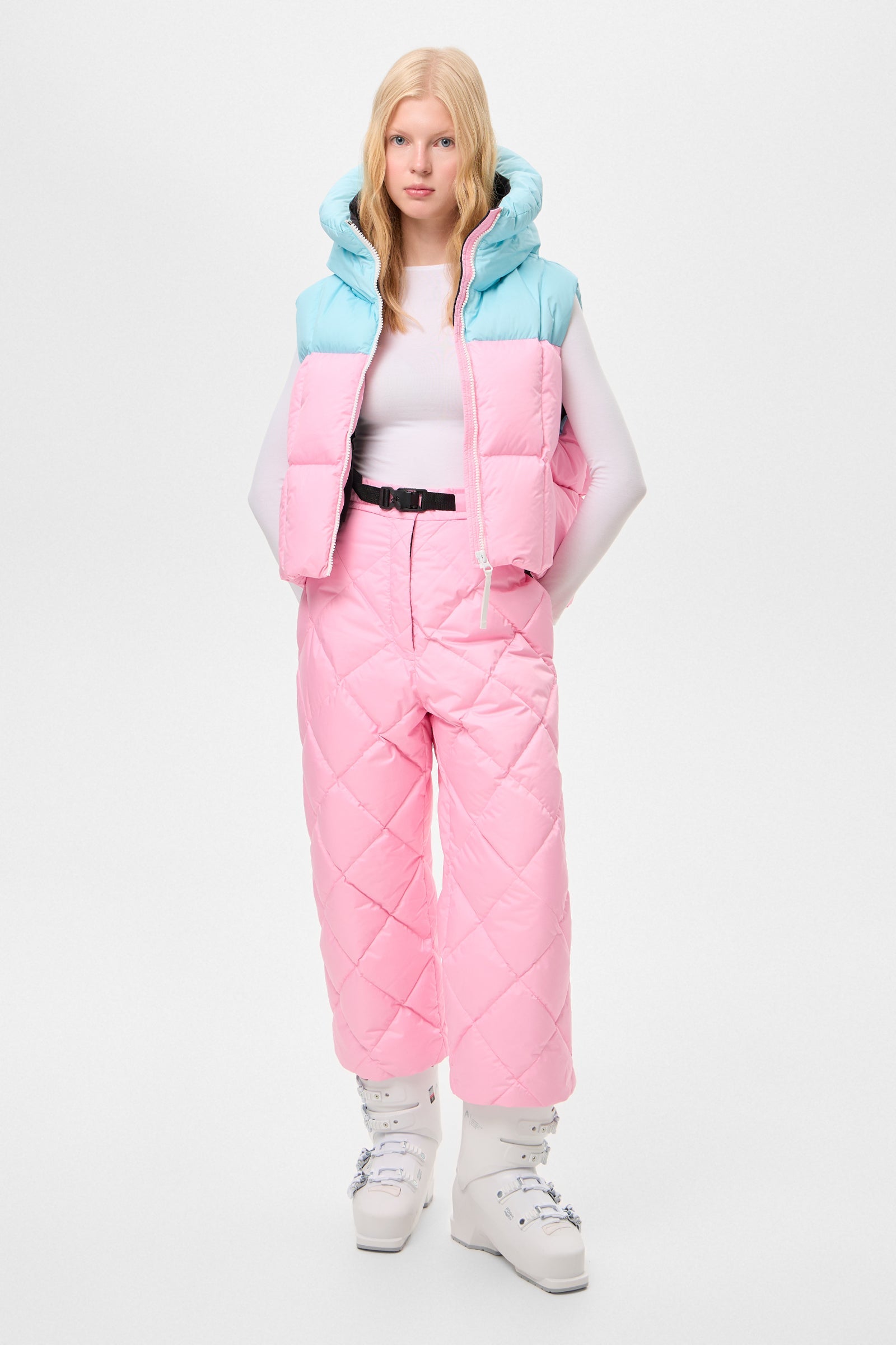 DOUBLE APRES SKI WENDY VEST TEC AQUA + PINK - IENKI IENKI