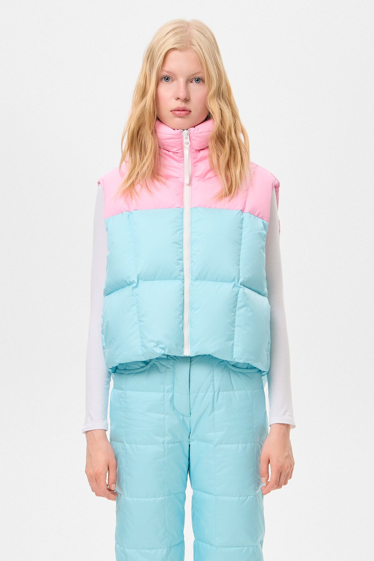 DOUBLE APRES SKI WENDY VEST TEC PINK + AQUA - IENKI IENKI