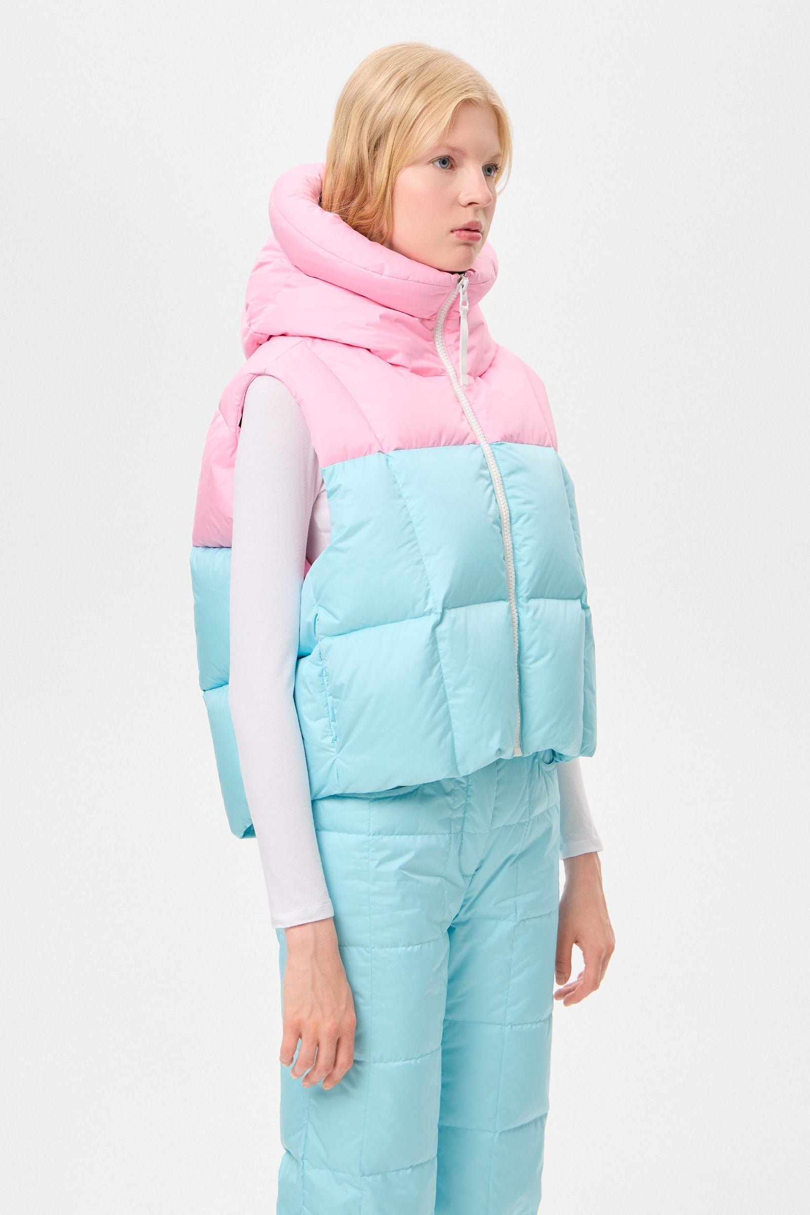 DOUBLE APRES SKI WENDY VEST TEC PINK + AQUA - IENKI IENKI