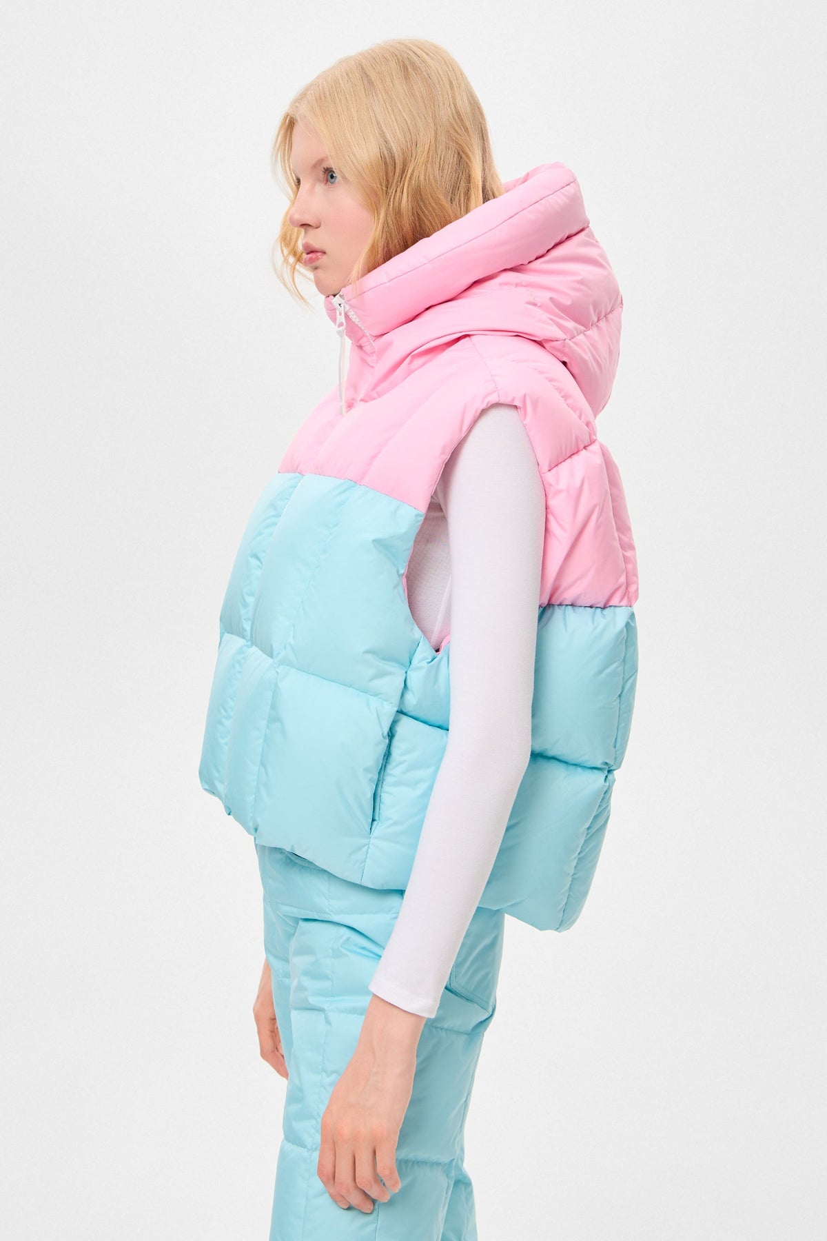 DOUBLE APRES SKI WENDY VEST TEC PINK + AQUA - IENKI IENKI