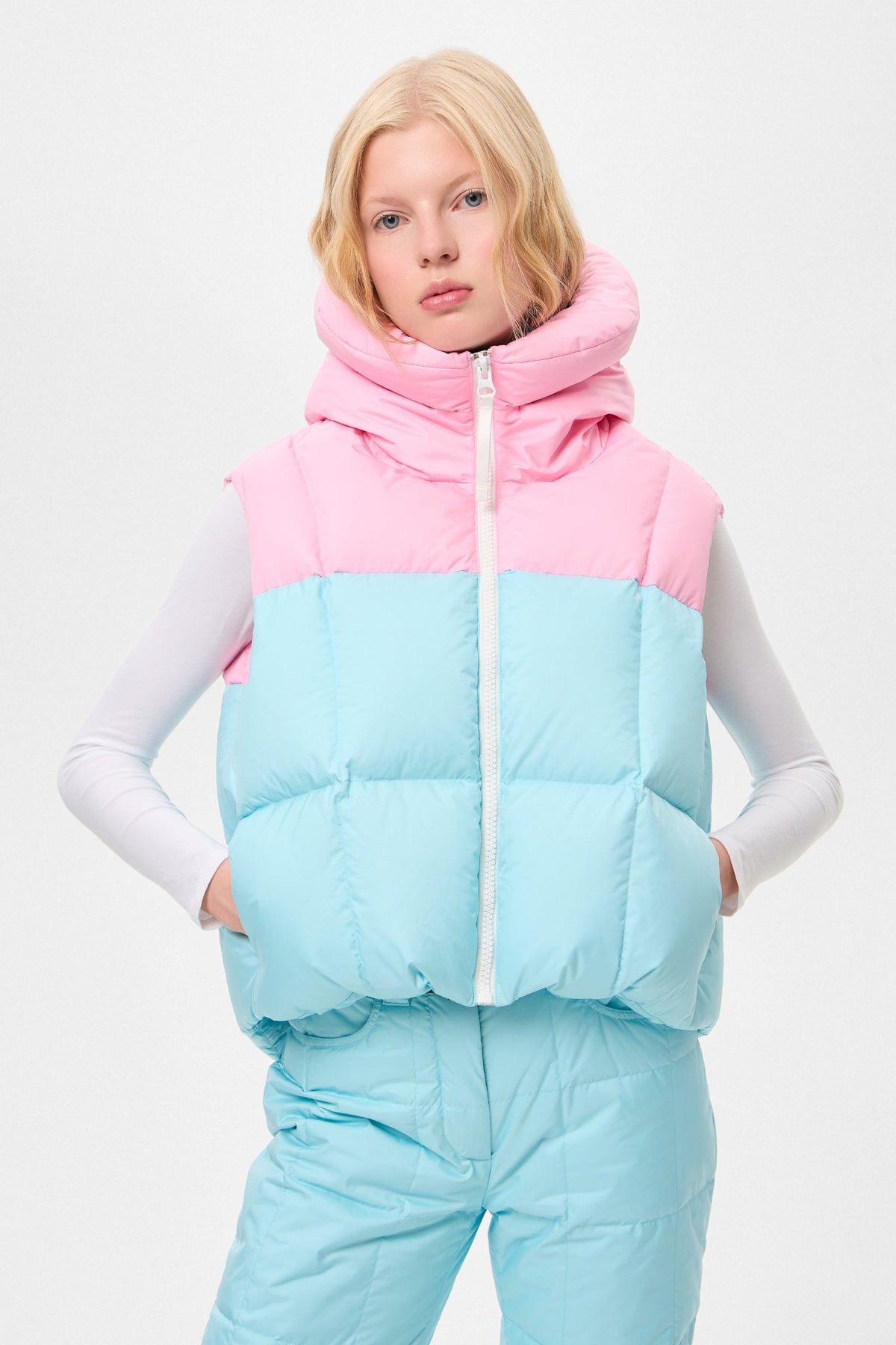 DOUBLE APRES SKI WENDY VEST TEC PINK + AQUA - IENKI IENKI