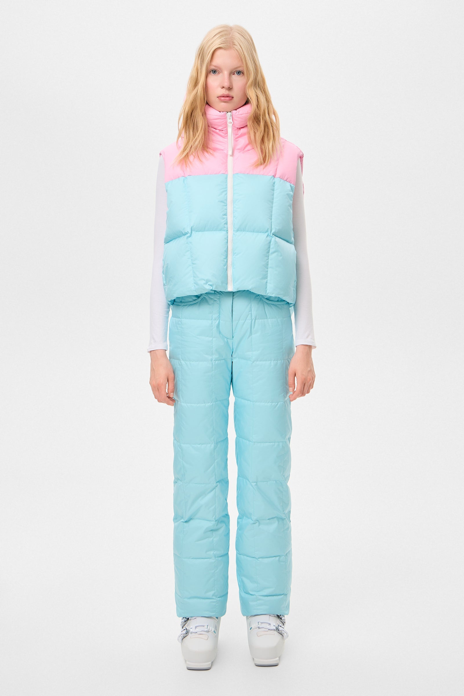 DOUBLE APRES SKI WENDY VEST TEC PINK + AQUA - IENKI IENKI