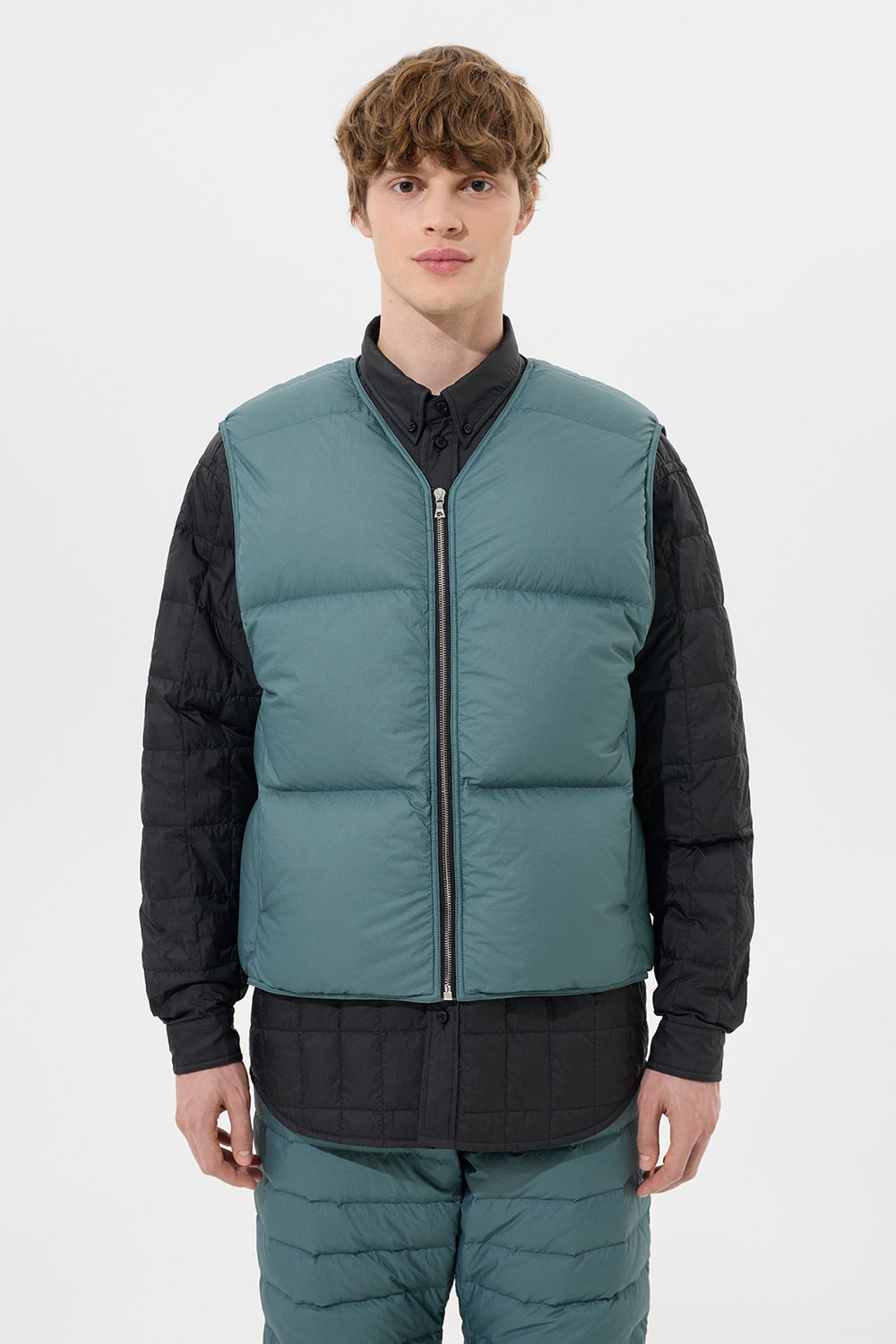 Zip Vest Man Micro Dark Blue