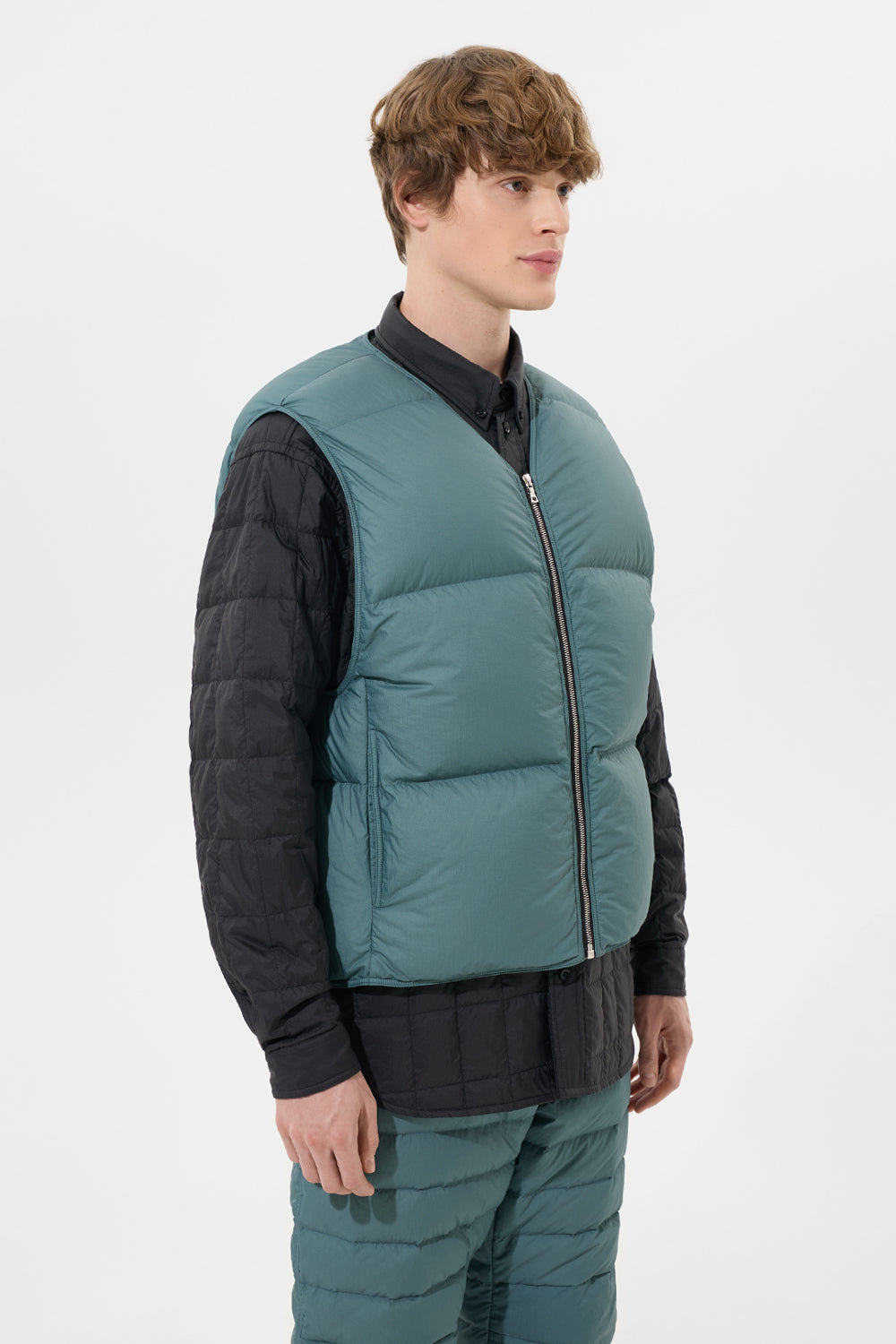 Zip Vest Man Micro Dark Blue