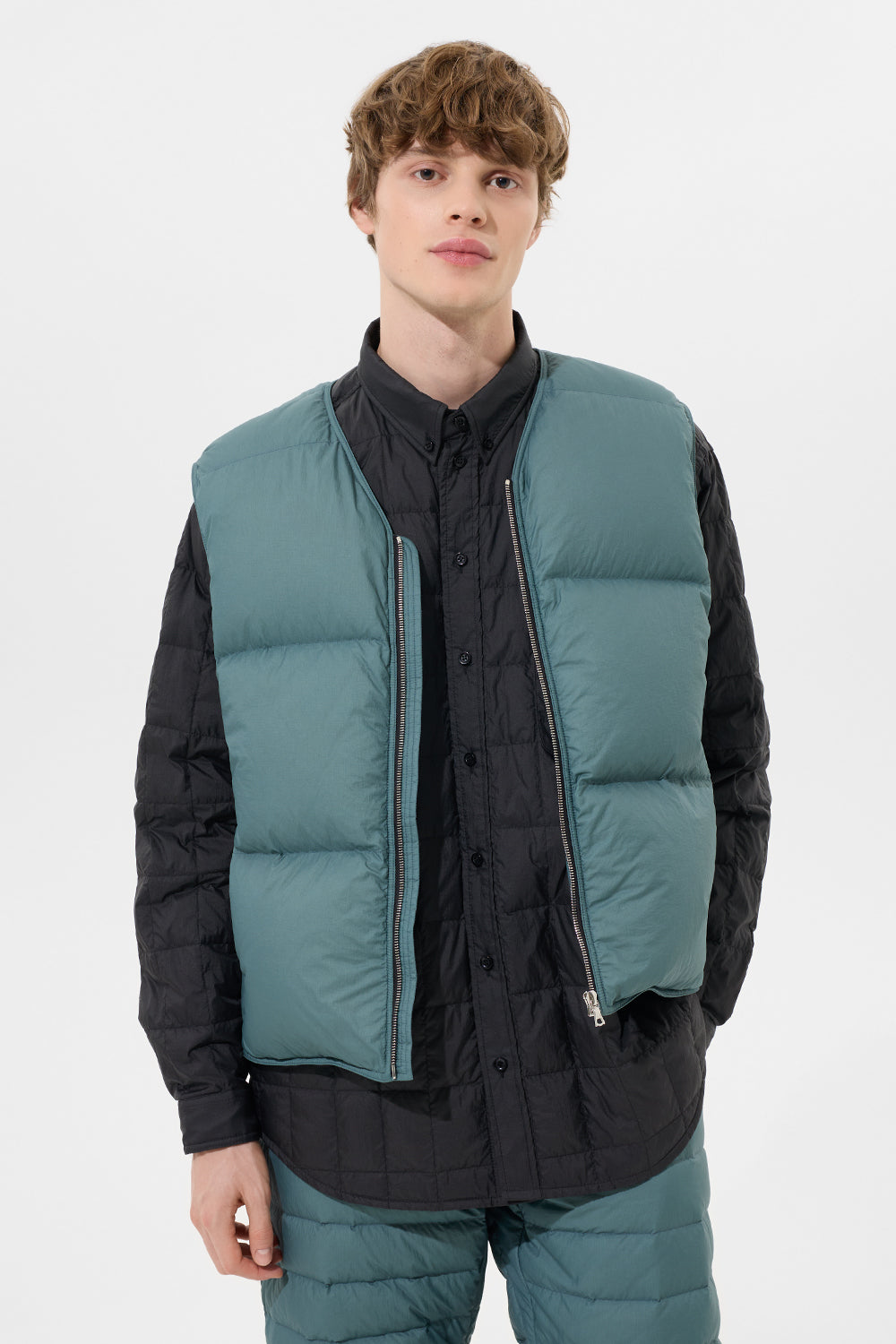 Zip Vest Man Micro Dark Blue