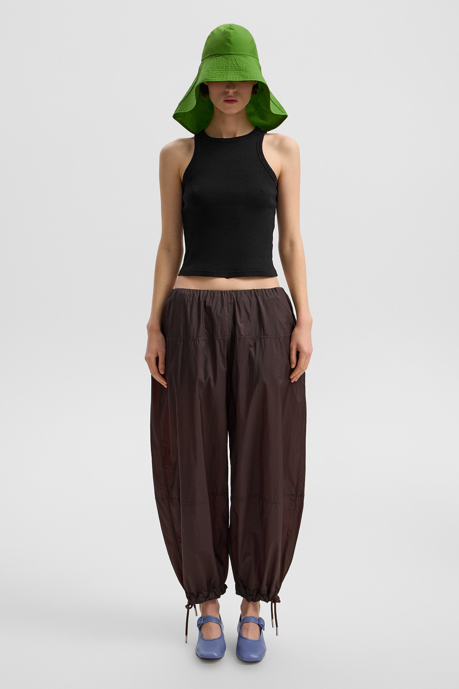 LIGHT BALLON PANTS MICRO BROWN - IENKI IENKI