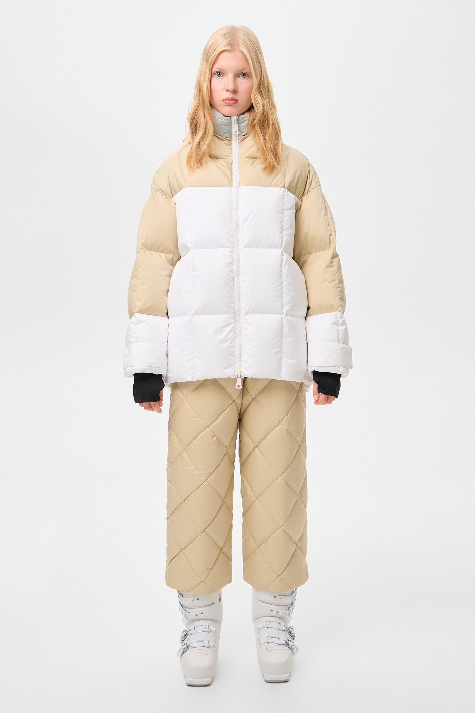MULTI APRES SKI LONG WENDY JACKET TEC GREY + BEIGE + WHITE - IENKI IENKI