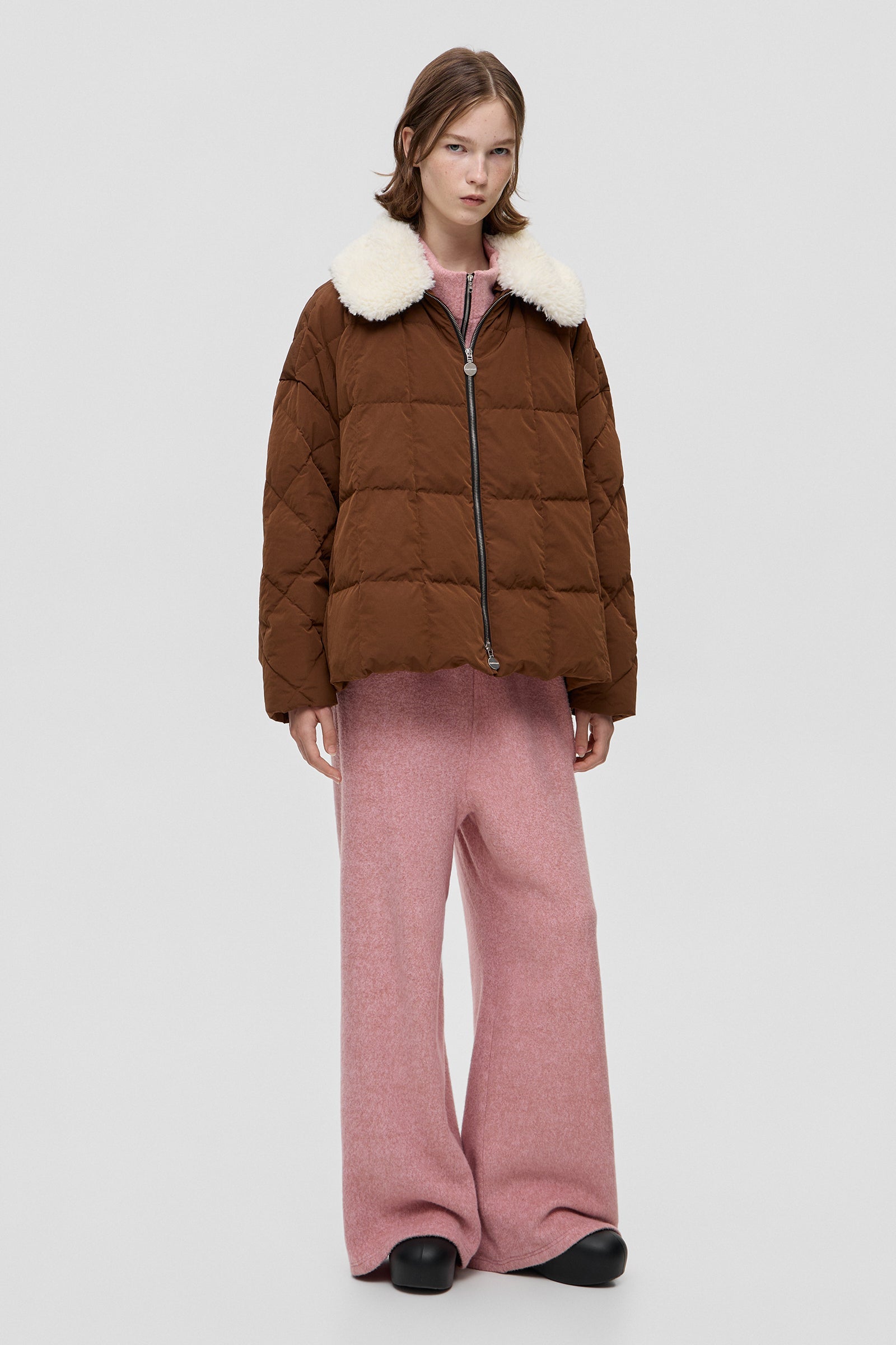 SHEARLING ARCO JACKET SCOOTER BROWN - IENKI IENKI