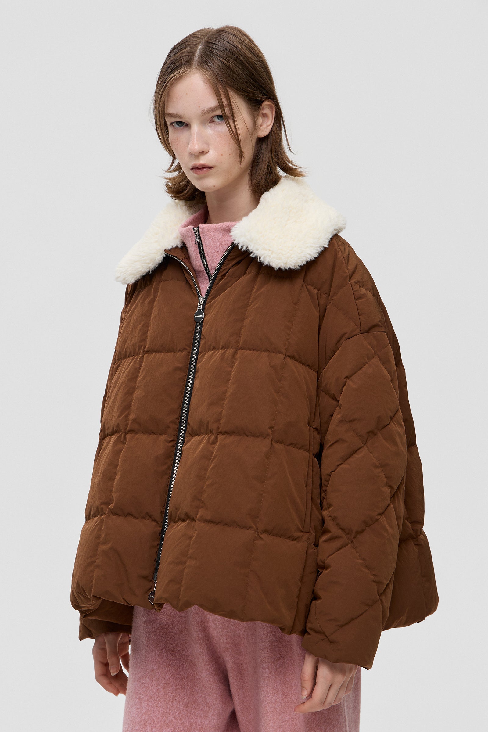 SHEARLING ARCO JACKET SCOOTER BROWN - IENKI IENKI