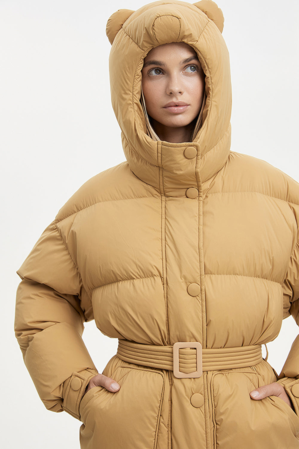 Animal like jacket in bright brown buy online